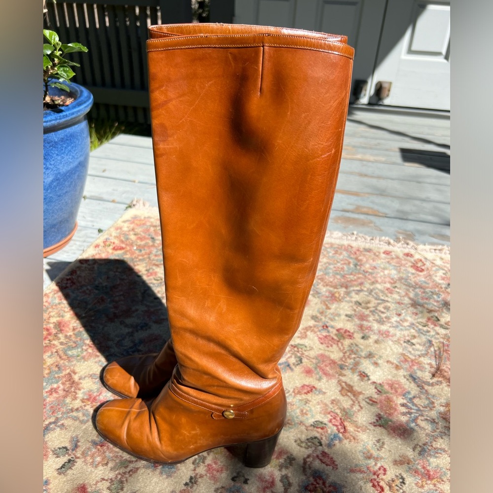 Salvatore Ferragamo Vintage Cognac Heel Boots